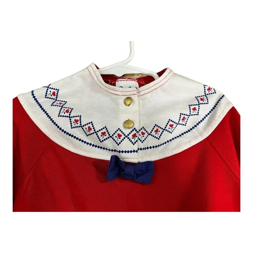 Vintage Carter’s Girls Two Piece Outfit Top Shorts Red TODDLER SIZE 4/4T USA